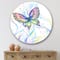 Designart - Iridiscent Butterfly - Traditional Metal Circle Wall Art